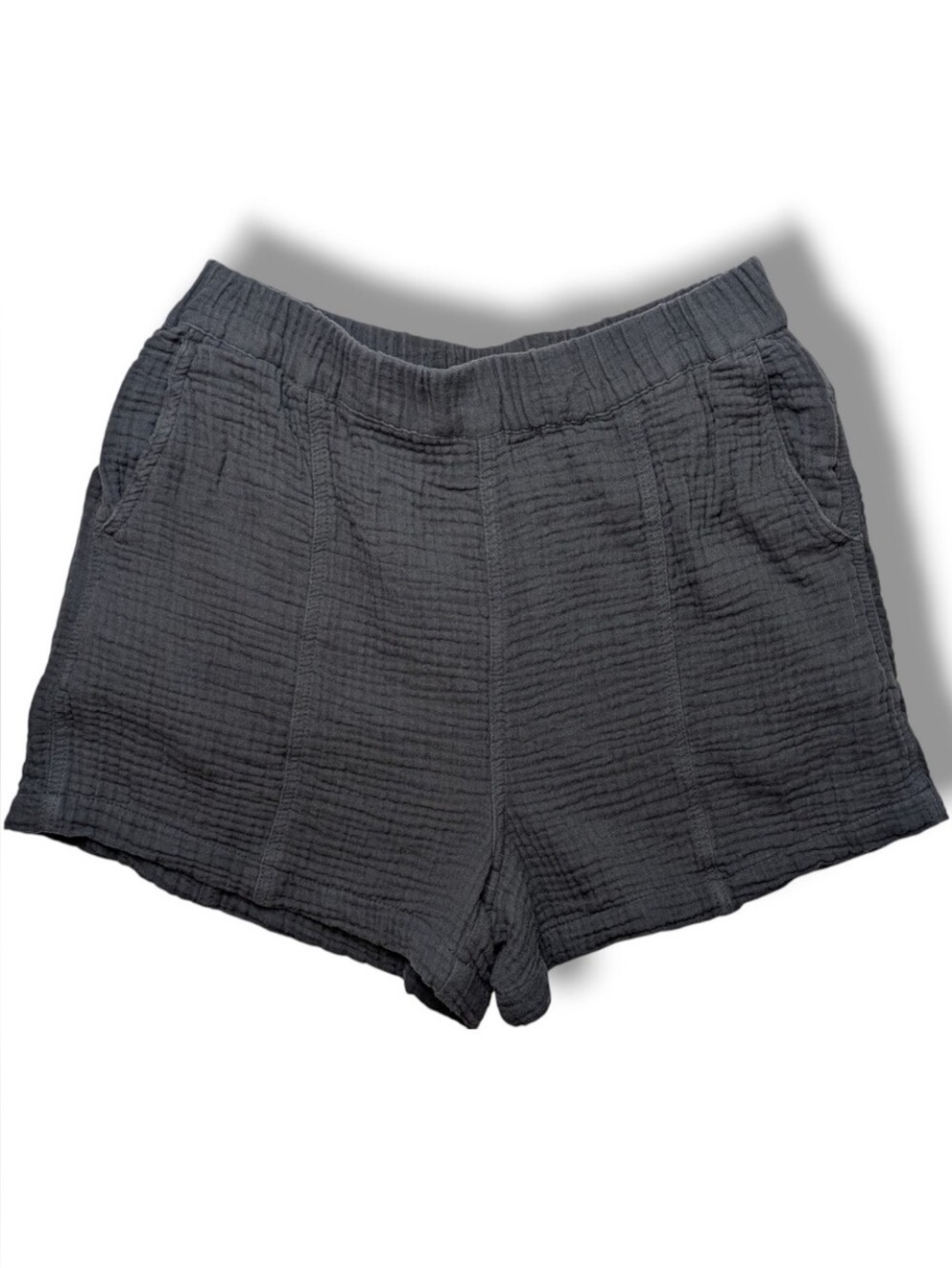 Madewell Gauzy Muslin Dark Gray Casual Pull On Shorts Women's Medium
